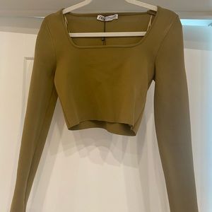 NWT Zara Knit Crop Top Sz M
